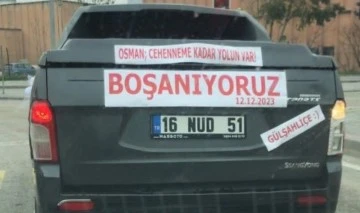 Boşanmaya giderken aracını düğün arabası gibi süsledi