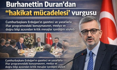 Burhanettin Duran&rsquo;dan &ldquo;hakikat m&uuml;cadelesi&rdquo; vurgusu