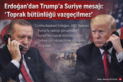 Erdoğan&rsquo;dan Trump&rsquo;a Suriye mesajı: &ldquo;Toprak b&uuml;t&uuml;nl&uuml;ğ&uuml; vazge&ccedil;ilmez&rdquo;