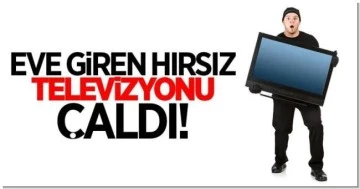 Eve giren hırsız televizyonu çaldı