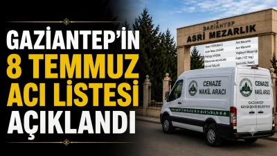Gaziantep'te Acı G&uuml;n: 8 Temmuz 2026 Vefat ve Defin Listesi