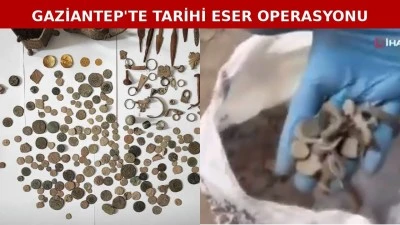 Gaziantep'te Tarihi Eser Operasyonu: 179 Sikke Ele Ge&ccedil;irildi