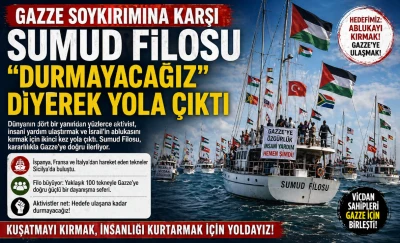 Gazze Soykırımına Karşı Sumud Filosu &ldquo;Durmayacağız&rdquo; Diyerek Yola &Ccedil;ıktı