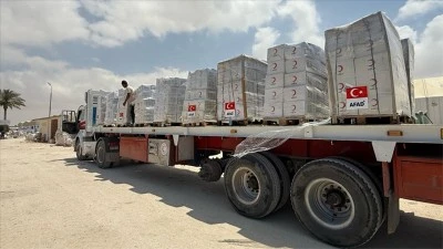 Gazze'ye 101 bin 271 tonluk insani yardım malzemesi ulaştırıldı