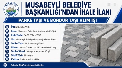 PARKE TAŞI VE BORD&Uuml;R TAŞI ALIM İŞİ