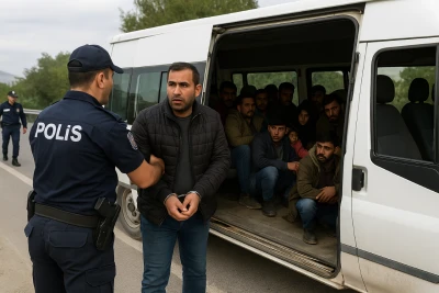 Hatay'da 9 düzensiz göçmen yakalandı: 1 kişi tutuklandı