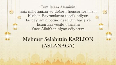 Hayırsever İş İnsanı Karlıon’dan Kurban Bayramı Mesajı: “Bayramlar, Paylaşmanın ve Gönül Köprüleri Kurmanın Vaktidir”