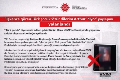 &ldquo;İşkence g&ouml;ren T&uuml;rk &ccedil;ocuk &lsquo;&ouml;z&uuml;r dilerim Arthur&rsquo; diyor&rdquo; paylaşımı yalanlandı