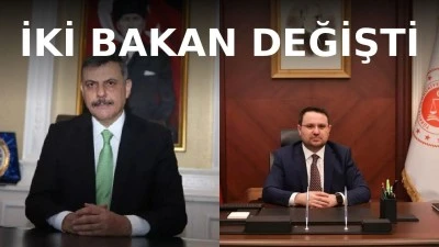 Kabinede iki bakan değişti