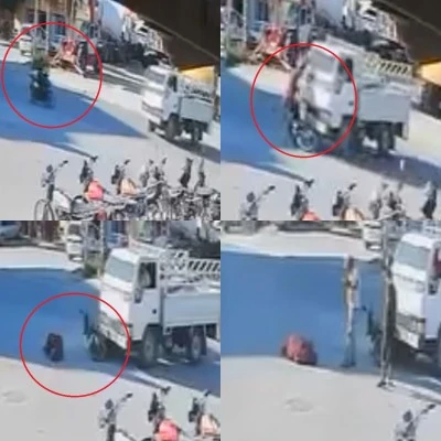 Kamyonet ile motosiklet çarpıştı: 1 ağır yaralı