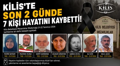 Kilis'te Son 2 G&uuml;nde 7 Kişi Hayatını Kaybetti! &nbsp;&nbsp;