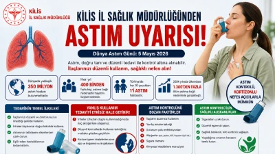 Kilis İl Sağlık M&uuml;d&uuml;rl&uuml;ğ&uuml;nden Astım Uyarısı