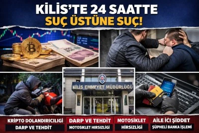  Kilis&rsquo;te 24 Saatte Dikkat &Ccedil;eken Olaylar: Dolandırıcılık, Hırsızlık ve Kavga!