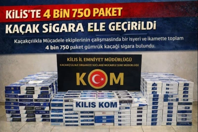 Kilis&rsquo;te 4 bin 750 paket ka&ccedil;ak sigara ele ge&ccedil;irildi