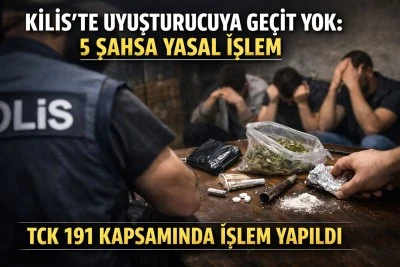 Kilis&rsquo;te 5 Şahsa Uyuşturucu Kullanımından İşlem