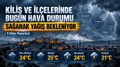 Kilis&rsquo;te Bug&uuml;n Hava Nasıl Olacak? İl&ccedil;elerde Sağanak Yağış Bekleniyor