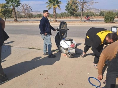 Kilis'te cip ile motosiklet çarpıştı kameraya yakalandı motorun son hali hayret ettirdi