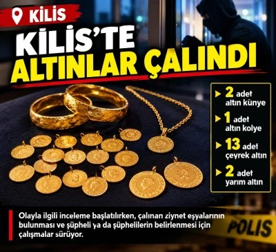 Kilis&rsquo;te Evden Altın Hırsızlığı İddiası: Temizliğe Gelen Şahıstan Ş&uuml;phelendi