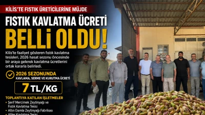Kilis'te Fıstık Kavlatma &Uuml;creti Belli Oldu