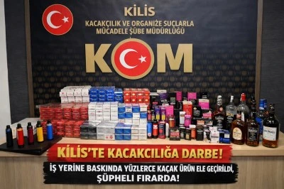 Kilis&rsquo;te İş Yerine Baskın: &Ccedil;ok Sayıda Ka&ccedil;ak &Uuml;r&uuml;n Ele Ge&ccedil;irildi  