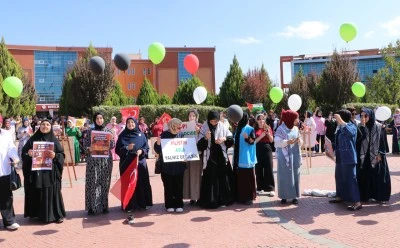 Kilis'te İsrail'in saldırıları protesto edildi