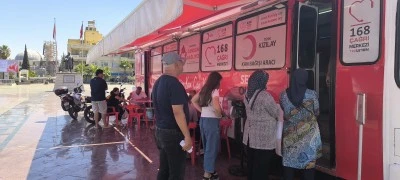 Kilis'te Kan Verebilmek İ&ccedil;in Sıraya Girdiler