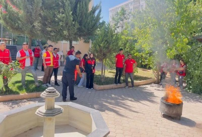 Kilis'te Kızılay personeline yangın eğitimi