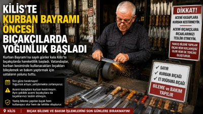 Kilis&rsquo;te Kurban Bayramı &Ouml;ncesi Bı&ccedil;ak&ccedil;ılarda Yoğunluk Başladı