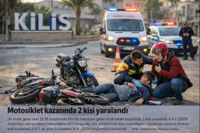 Kilis`te Motosiklet kazası:  2 yaralı