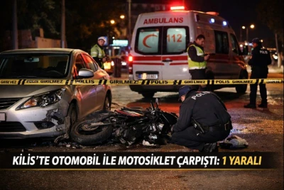 Kilis&rsquo;te otomobil ile motosiklet &ccedil;arpıştı: 1 yaralı