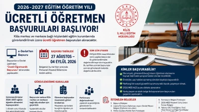 Kilis&rsquo;te &uuml;cretli &ouml;ğretmen başvuruları başlıyor: İşte tarihler ve şartlar
