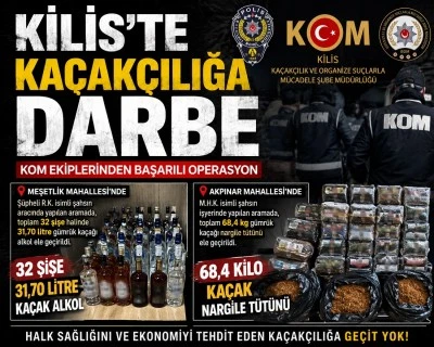 Kilis&rsquo;te Uyuşturucu, Silah ve Kurusıkı Tabancalar Ele Ge&ccedil;irildi