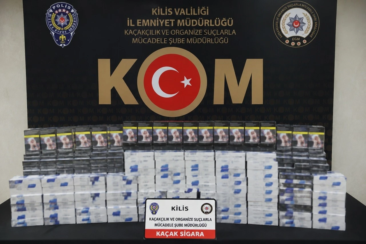 Kilis&rsquo;te y&uuml;kl&uuml; miktarda ka&ccedil;ak sigara ele ge&ccedil;irildi