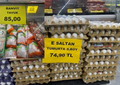 Kilis&rsquo;te Yumurtanın kolisi 75 TL, Tavuk 85 TL, Sebze ve Meyve Hal Fiyatına