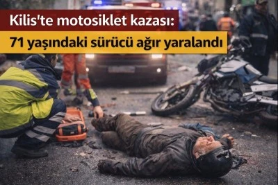 Kilis&rsquo;teki kazada 71 yaşındaki motosiklet s&uuml;r&uuml;c&uuml; ağır yaralandı