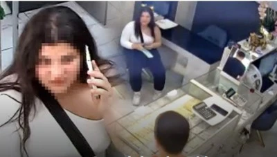 Kuyumculara sahte altın satan kadının o anları güvenlik kamerasında
