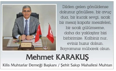 Mehmet Karakuş tan Bayram Mesajı