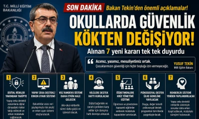 Okullarda Yeni G&uuml;venlik D&ouml;nemi: 7 Kritik Adım A&ccedil;ıklandı