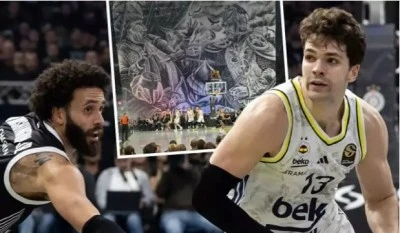 Partizan tribünlerinden skandal ‘1. Sultan Murat ve Miloş Obiliç’ pankartı