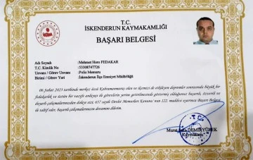 Polis memuru M. Horo Fedakar ödüle doymuyor