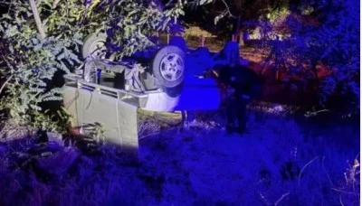 Polisten kaçarken şarampole yuvarlandı