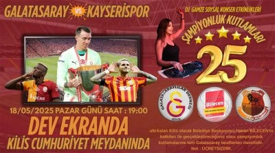 Kilis'te şampiyonluk maçı dev ekranda!