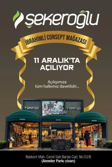 ŞEKEROĞLU KONSEPT MAĞAZASI 11 ARALIK'TA GAZİANTEP'TE AÇILIYOR