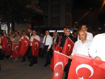 Sınırın sıfır noktası Kilis’te ’15 Temmuz’ kortej yürüyüşü yapıldı