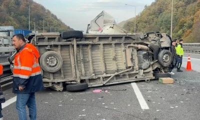 TEM’in Bolu geçişinde zincirleme kaza: 1 yaralı