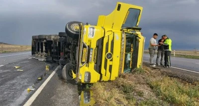 Tır kaza yaptı 29 adet angus kayboldu