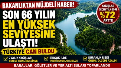 T&uuml;rkiye Yağışta Son 66 Yılın Zirvesini G&ouml;rd&uuml;