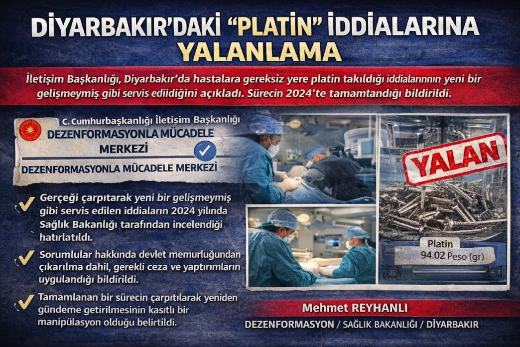 Diyarbakır’daki “Platin” İddialarına Yalanlama